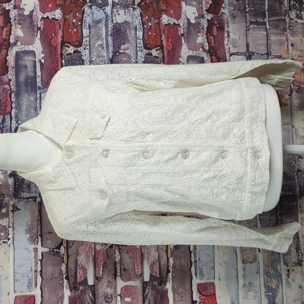 J Marco White Eyelet Jacket